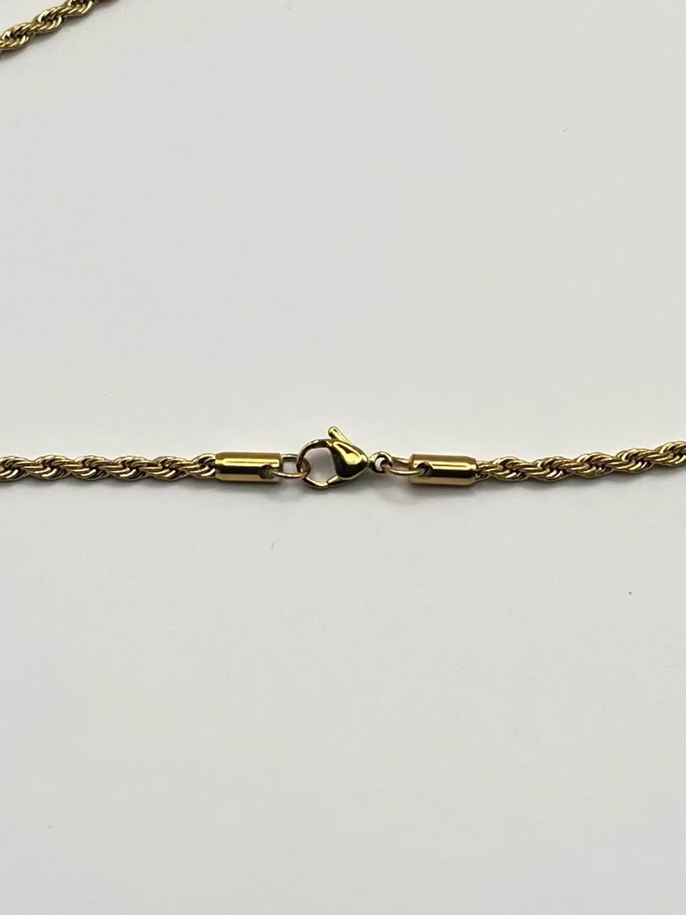 18K Gold PVD Plated 3mm Rope Chain 18” Stainless Steel Necklace